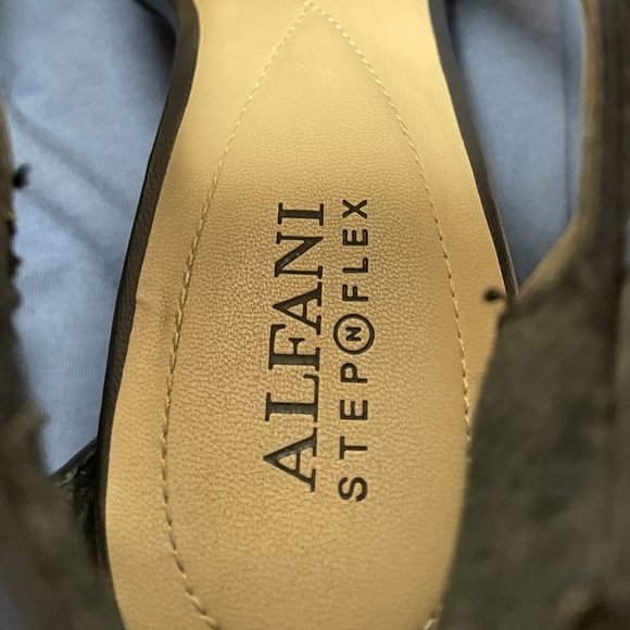 Alfani Womens Step N Flex Foxxii Sandal Block Heel Shoes Blue Leather Size 9.5 - Picture 10 of 11